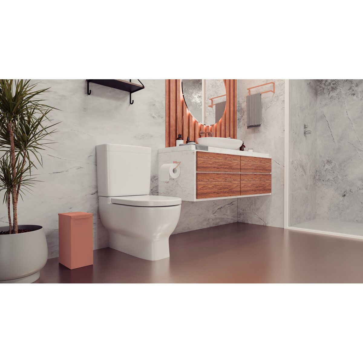 Lixeira Tramontina Luz Slim Swivel em Aço Inox com Acabamento Acetinado Rose Matte 5,5 L Cor Rose Gold - SKU 94540099 - 3 image number 2