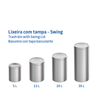Lixeira Inox Tramontina Swing com Acabamento Acetinado e Tampa Basculante 30 L - SKU 94542130 - 6 image number 5