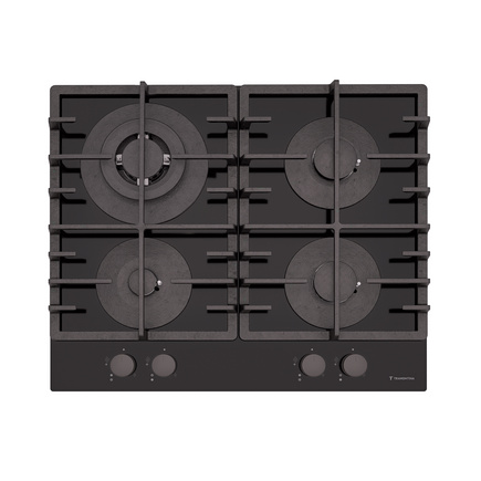 Cooktop &agrave; G&aacute;s Tramontina Square 4GG HE Safestop 60 Semiprofissional com Acendimento Superautom&aacute;tico 4 Queimadores Cor Preto - SKU 94706404