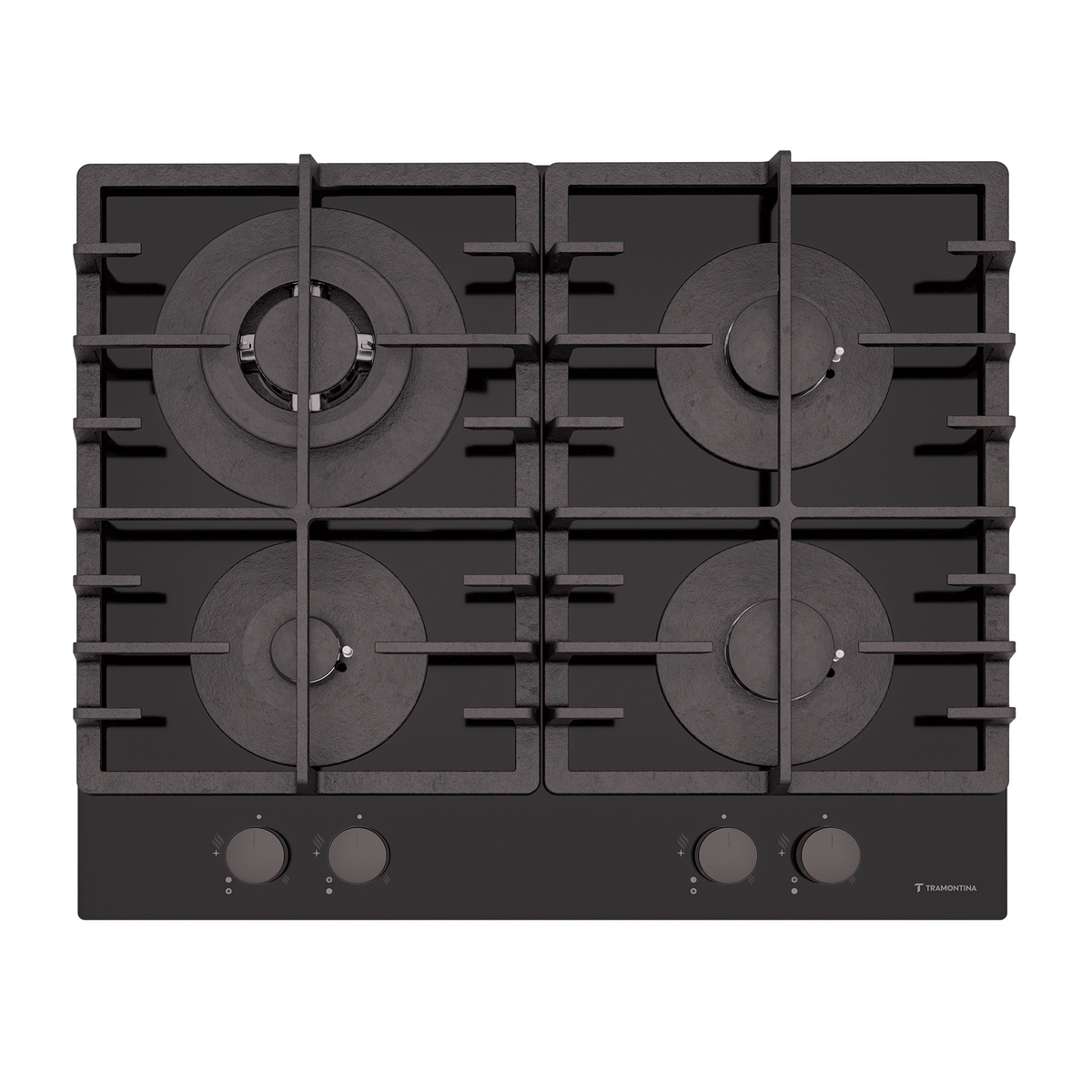 Cooktop &agrave; G&aacute;s Tramontina Square 4GG HE Safestop 60 Semiprofissional com Acendimento Superautom&aacute;tico 4 Queimadores Cor Preto - SKU 94706404 - 1 image number 0