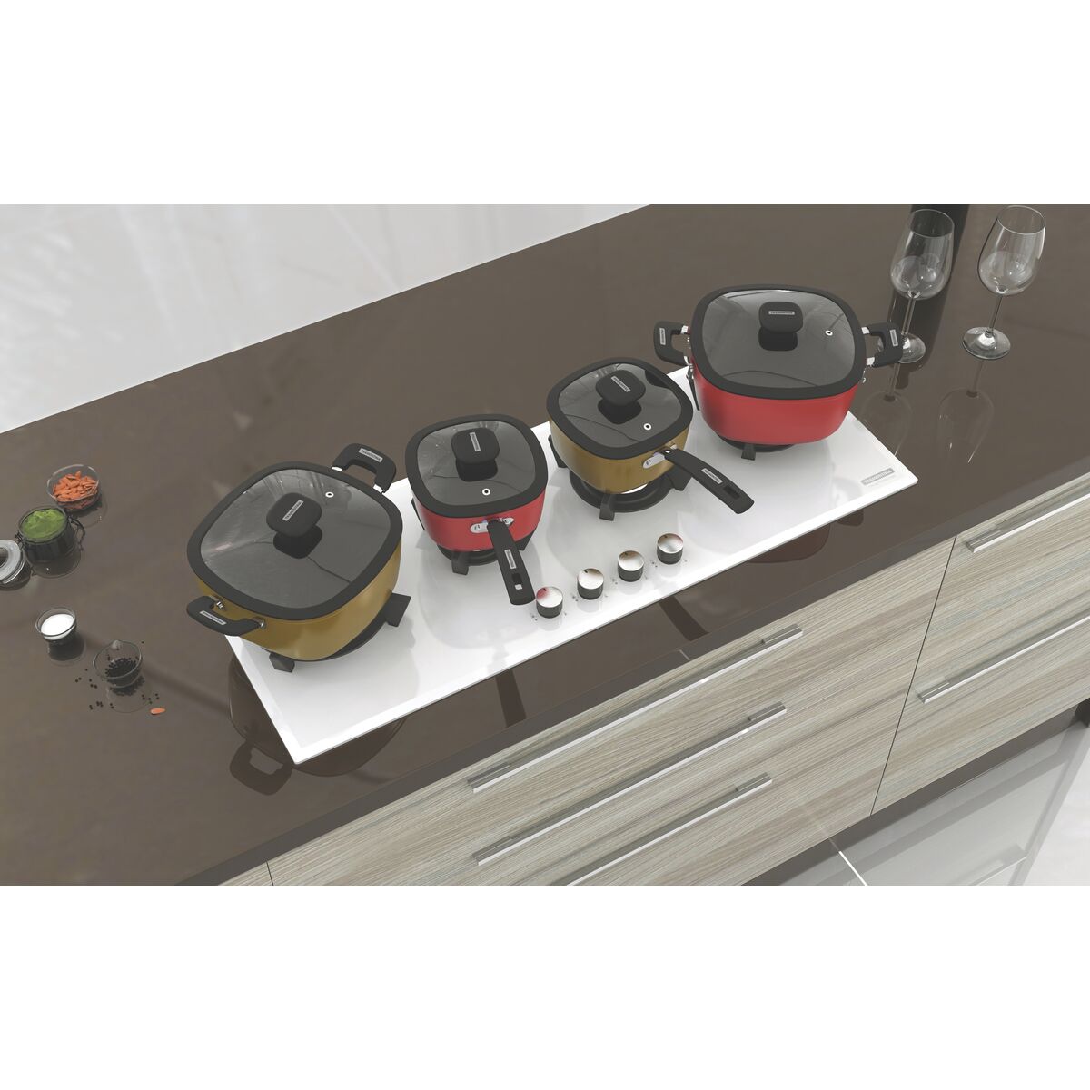 Cooktop a Gás Tramontina Design Collection Prime Linear em Vidro