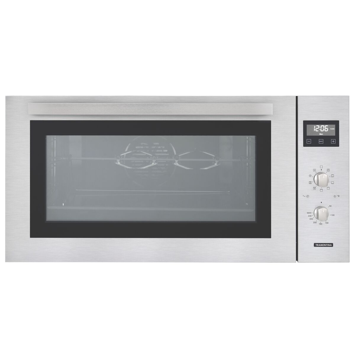 Horno eléctrico de embutir Tramontina de acero inoxidable con terminación  Scotch Brite 8 funciones, con 72 l de capacidad. | Tramontina