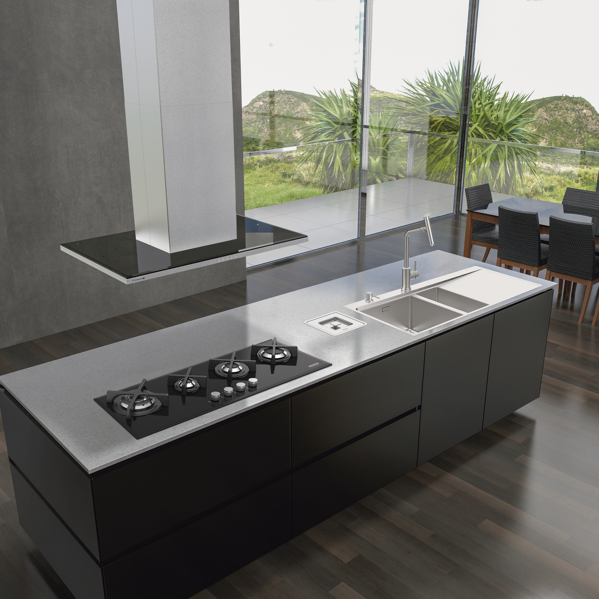 Coifa de Ilha Tramontina Slim Isla 90 Split em A&ccedil;o Inox com Acabamento Acetinado 90 cm Cor Inox - SKU 95800031 - 6 image number 5