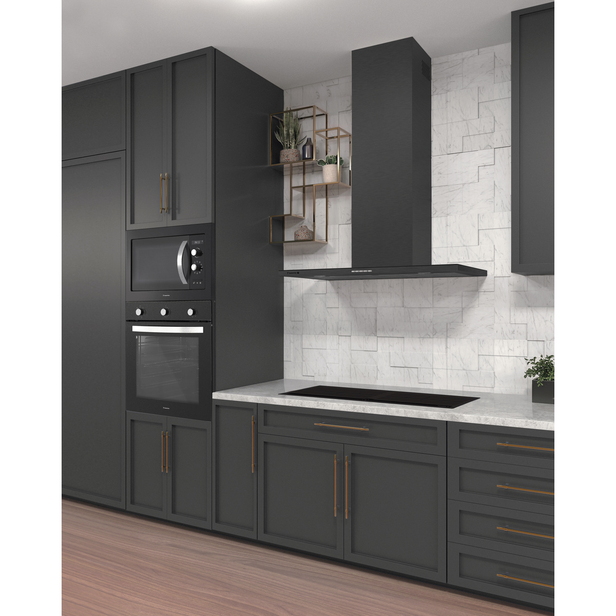 Coifa Tramontina Slim Wall 90 em A&ccedil;o Inox com Acabamento Black Steel 220 V Cor Preto - SKU 95800039 - 4 image number 3
