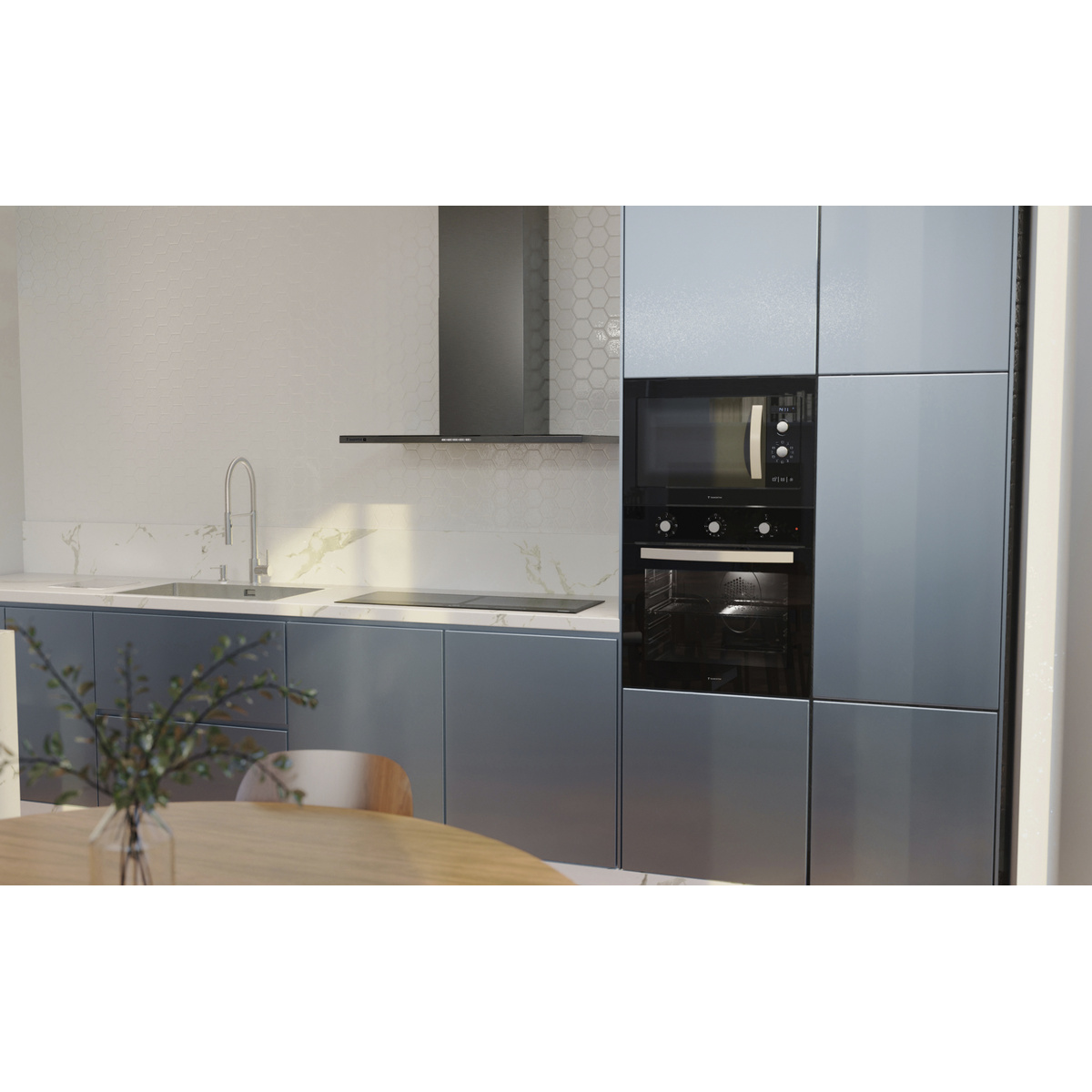 Coifa Tramontina Slim Wall 90 em A&ccedil;o Inox com Acabamento Black Steel 220 V Cor Preto - SKU 95800039 - 5 image number 4