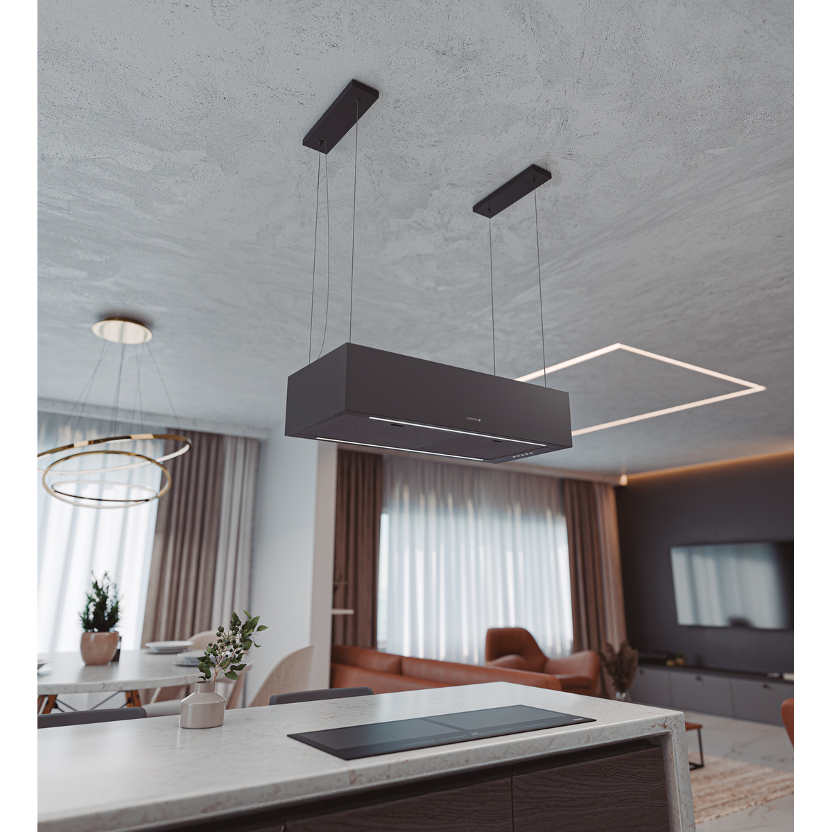 Coifa de Ilha Tramontina Cube Slim Isla Black Silent T smart 90 Cor Preto - SKU 95800055 - 4 image number 3