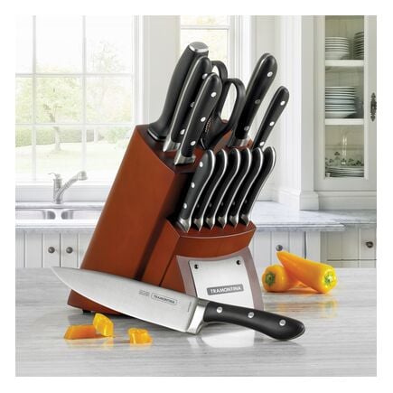 Forged Contemporary 14 Pc Knife Set Counter Block
