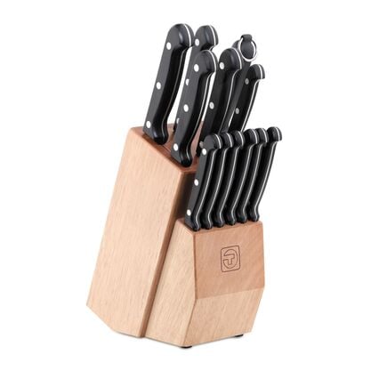 13 Pc Cutlery and Steak Knife Set with Counter Block