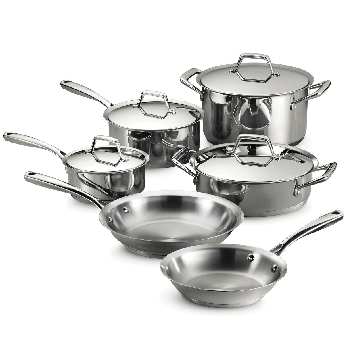  Tramontina PrimaWare 10-Piece Nonstick Cookware Set, Steel Gray  by Tramontina: Home & Kitchen