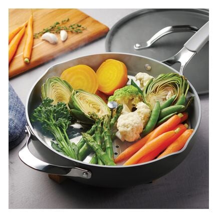 All in One Plus Pan, 5 Qt Ceramic Non Stick - Charcoal Gray