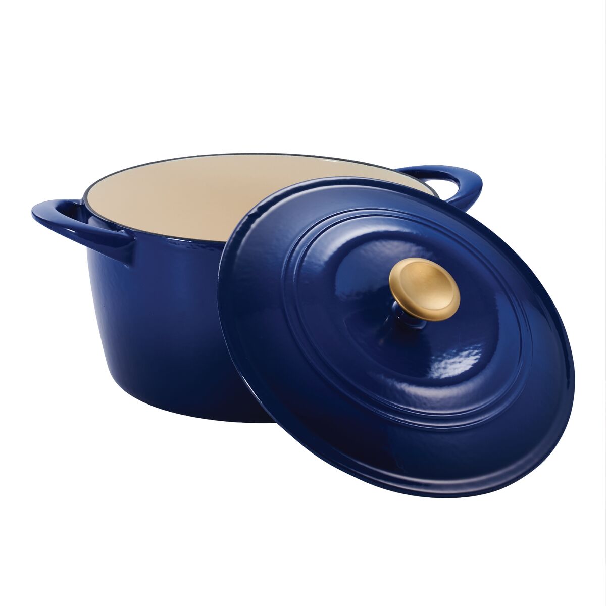 7 Qt Enameled Cast Iron Covered Tall Round Dutch Oven - Classic