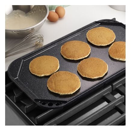 Reversible Double-Burner Grill-Griddle -Black with Metallic Speckles