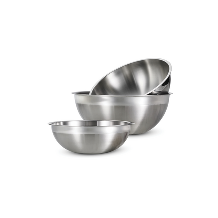 3 Pc Low Profile Stainless Steel Mixing Bowl Set