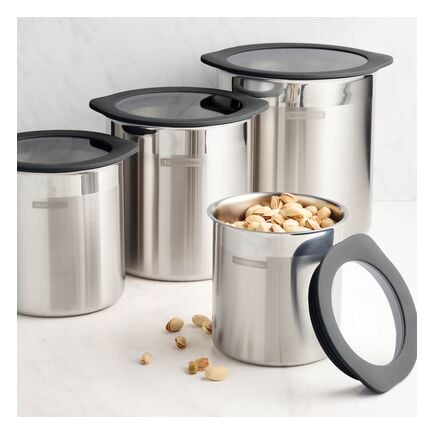 4 Pc Stainless Steel Canister Set - Black
