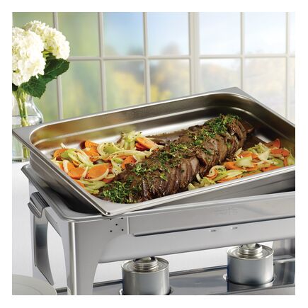 9 Qt Stainless Steel Covered Full-Size Food Pan