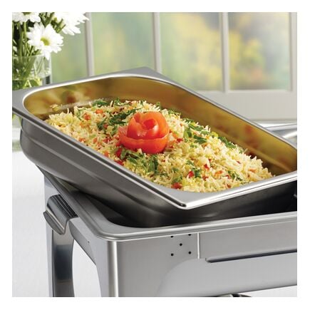 4.5 Qt Stainless Steel Covered Half Size Food Pan