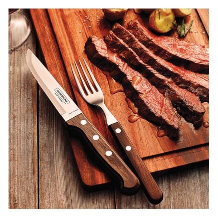 Churrasco BBQ 12 Pc Polywood Fork and Steak Knife Set