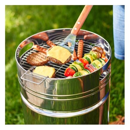 15.5 in Stainless Steel Round BBQ Charcoal Grill with Lid